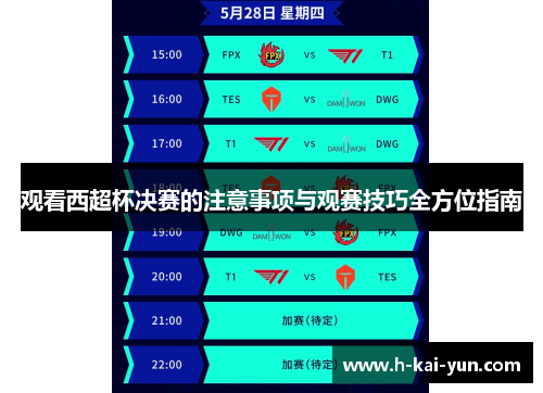 观看西超杯决赛的注意事项与观赛技巧全方位指南 观看西超杯决赛的注意事项与观赛技巧全方位指南
